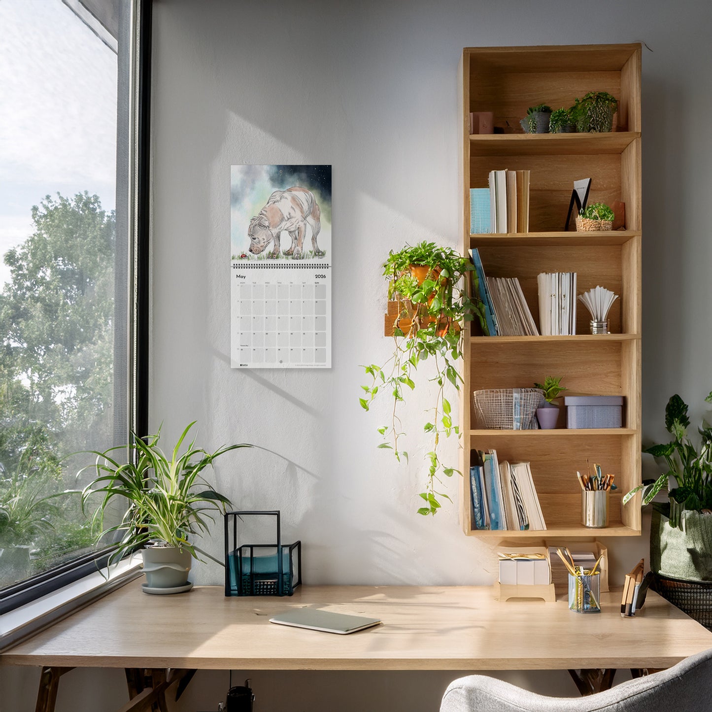 2026 Pit Bull Calendar | Illustrated Dog Art | Wall Calendar for Pit Bull Lovers  | North America only