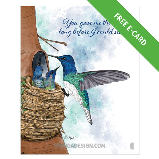 Free Hummingbird Mother's Day E-Card | Hand-Illustrated Digital Greeting