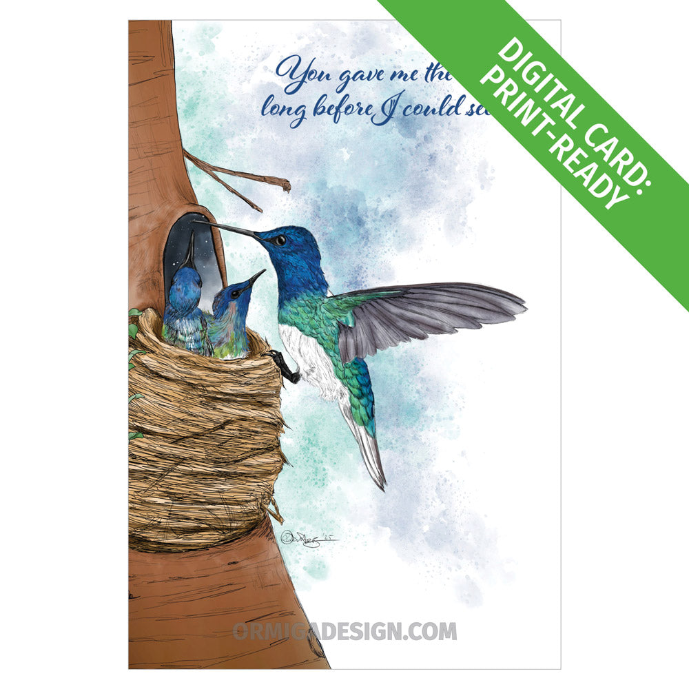 Free Hummingbird Mother's Day E-Card | Hand-Illustrated Digital Greeting