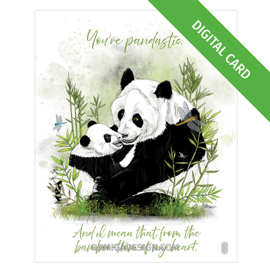 Panda Mother's Day Card | Funny Hand-Illustrated Digital Card | Print-Ready PDF or JPG