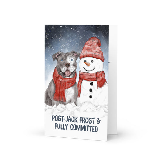 Funny Pit Bull Christmas Card — Humorous | Quirky Dog Holiday Greeting Card