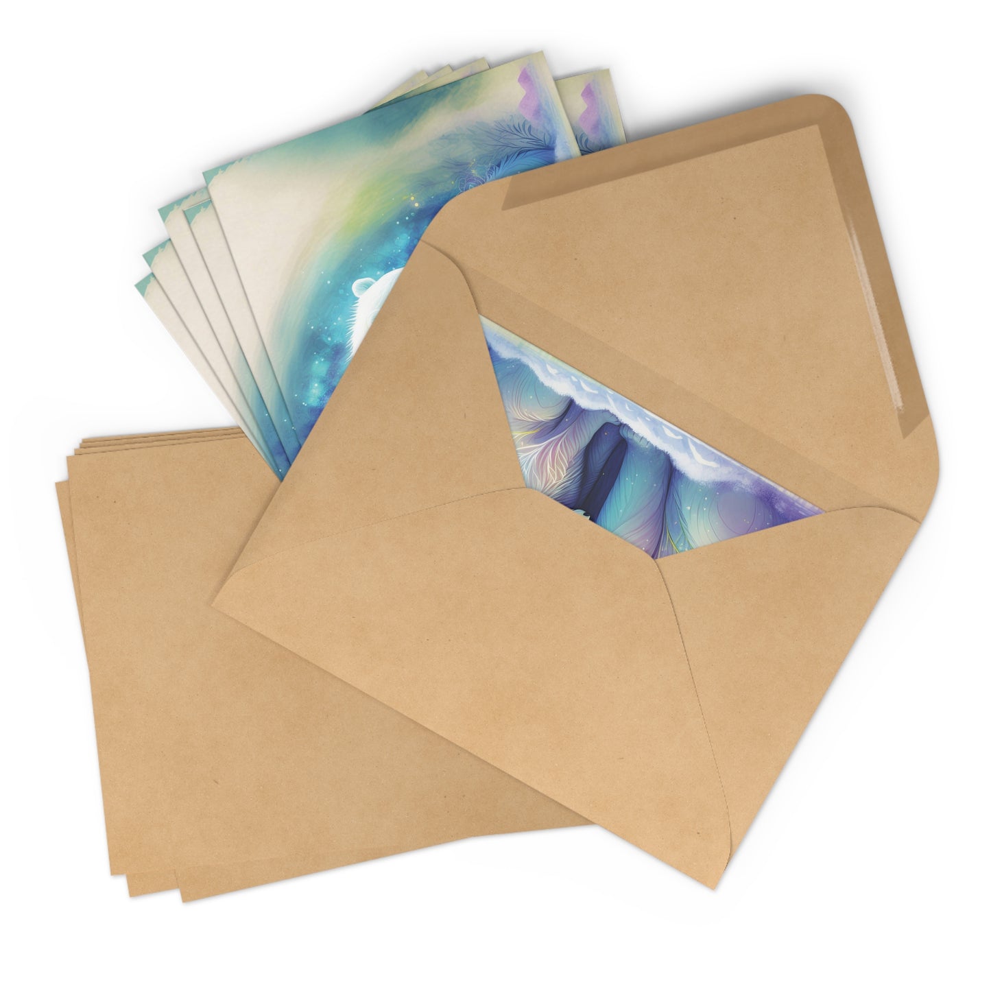 Whimsical Polar Bear Postcards Set - 7 Blank Cards with Wildlife Art for Holidays or Everyday Messages