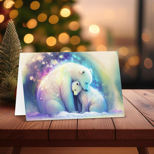 Whimsical Polar Bear Postcards Set - 7 Blank Cards with Wildlife Art for Holidays or Everyday Messages