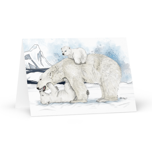 Polar Bear Mother's Day Card | Hand-Illustrated Wildlife Art | Funny Animal Mom Greeting Card