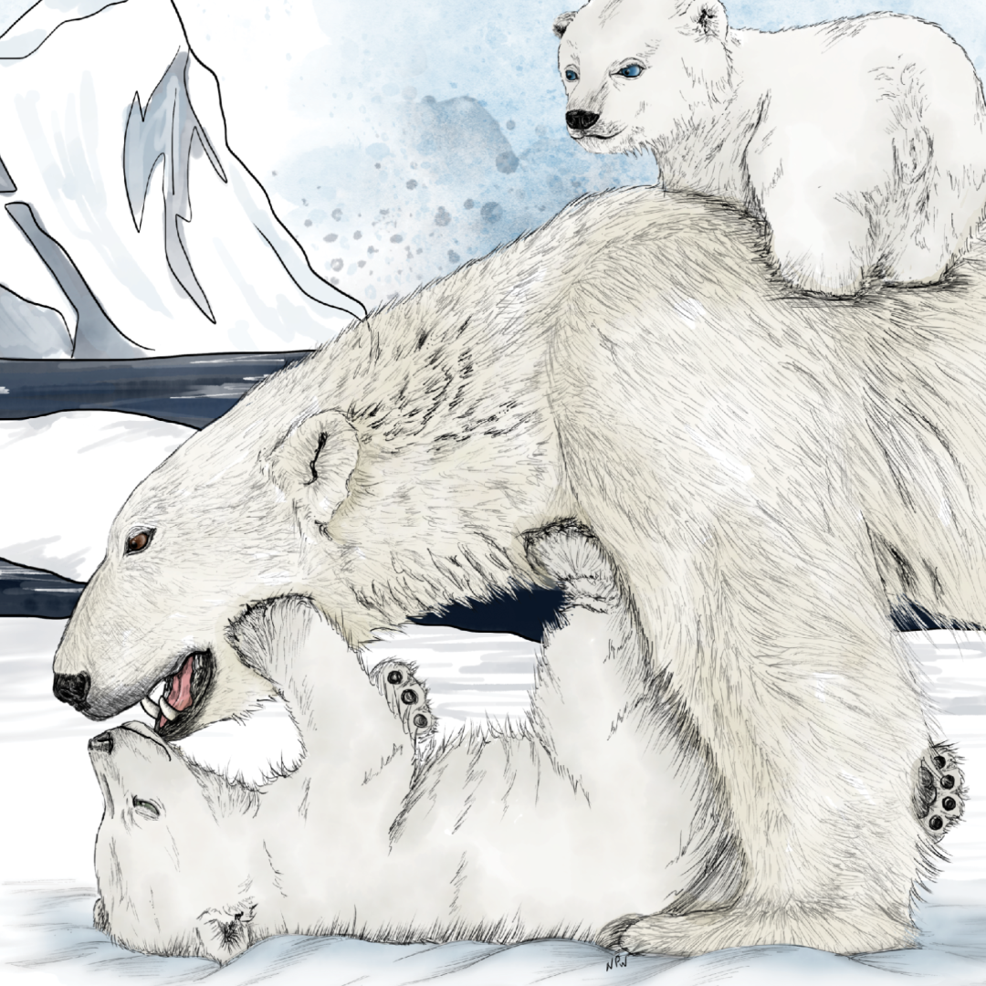 Polar Bear Mother's Day Card | Hand-Illustrated Wildlife Art | Funny Animal Mom Greeting Card