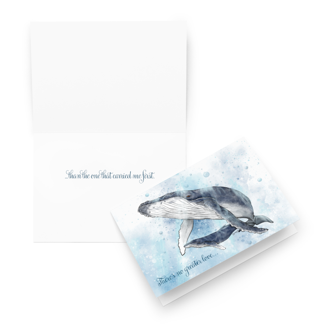 Humpback Whale Mother's Day Card | Hand-Illustrated Ocean Wildlife Art | Greeting Card
