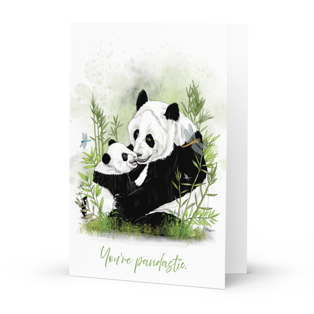 Panda Mother's Day Card | Hand-Illustrated Wildlife Art | Funny Animal Mom Greeting Card