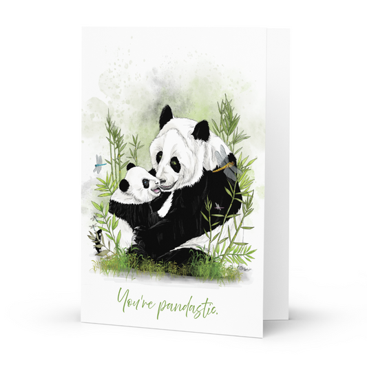 Panda Mother's Day Card | Hand-Illustrated Wildlife Art | Funny Animal Mom Greeting Card