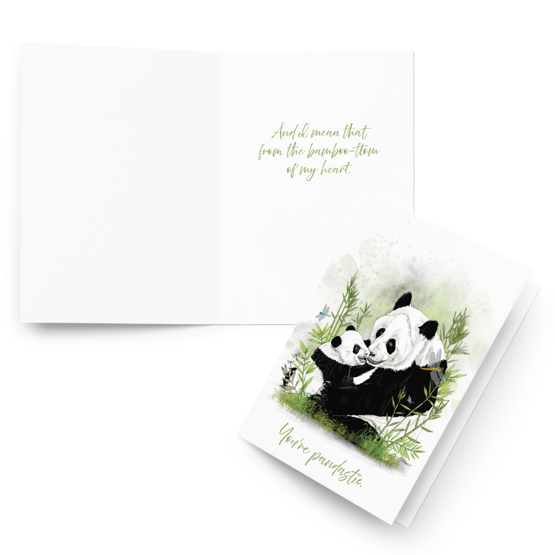 Panda Mother's Day Card | Hand-Illustrated Wildlife Art | Funny Animal Mom Greeting Card
