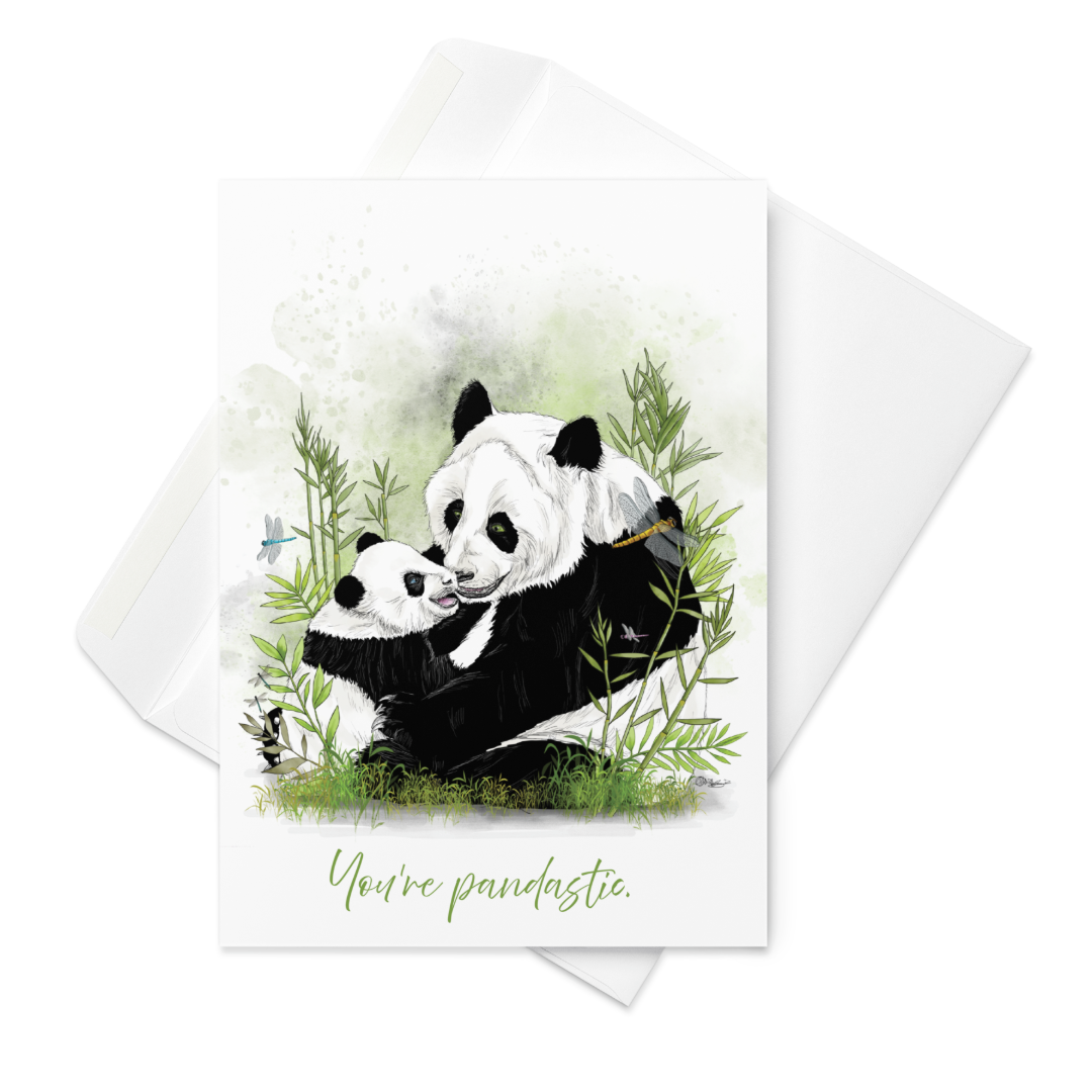 Panda Mother's Day Card | Hand-Illustrated Wildlife Art | Funny Animal Mom Greeting Card