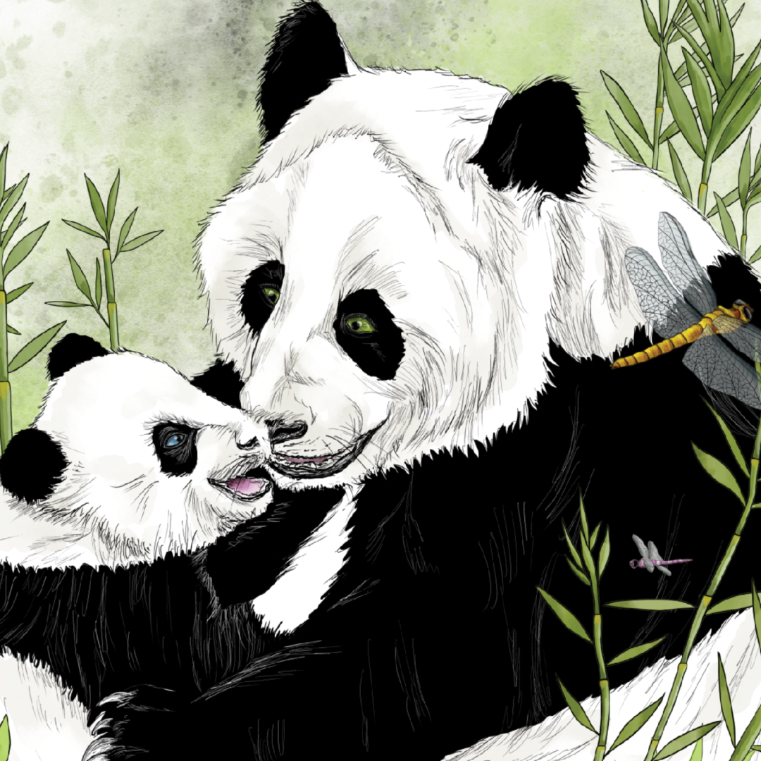 Panda Mother's Day Card | Hand-Illustrated Wildlife Art | Funny Animal Mom Greeting Card