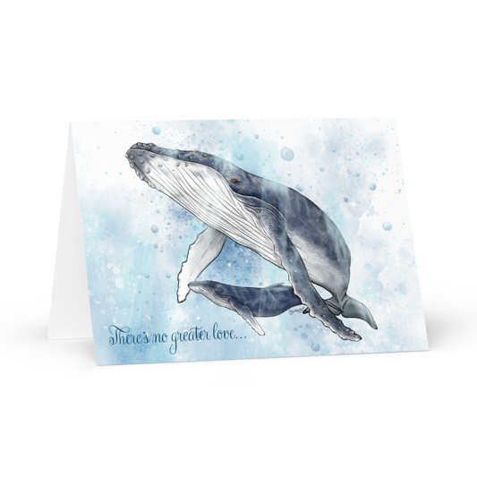Humpback Whale Mother's Day Card | Hand-Illustrated Ocean Wildlife Art | Greeting Card